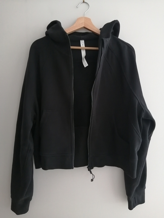 Lululemon Scuba Oversized Full Zip Hoodie Black Cropped Boxy Fit XL/XXL - Picture 8 of 15